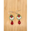 Red Coral Christmas Earrings